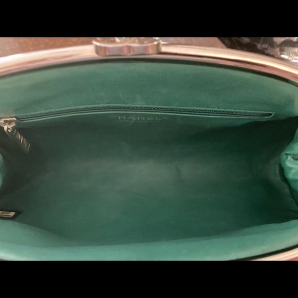 Authentic Chanel Blue Glazed Python Timeless Clutch - Picture 7 of 9